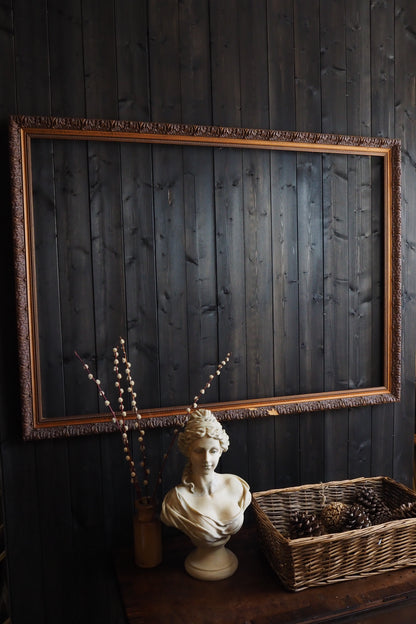 The Lustravia – Extra Large Vintage Floral Carved Wooden Frame