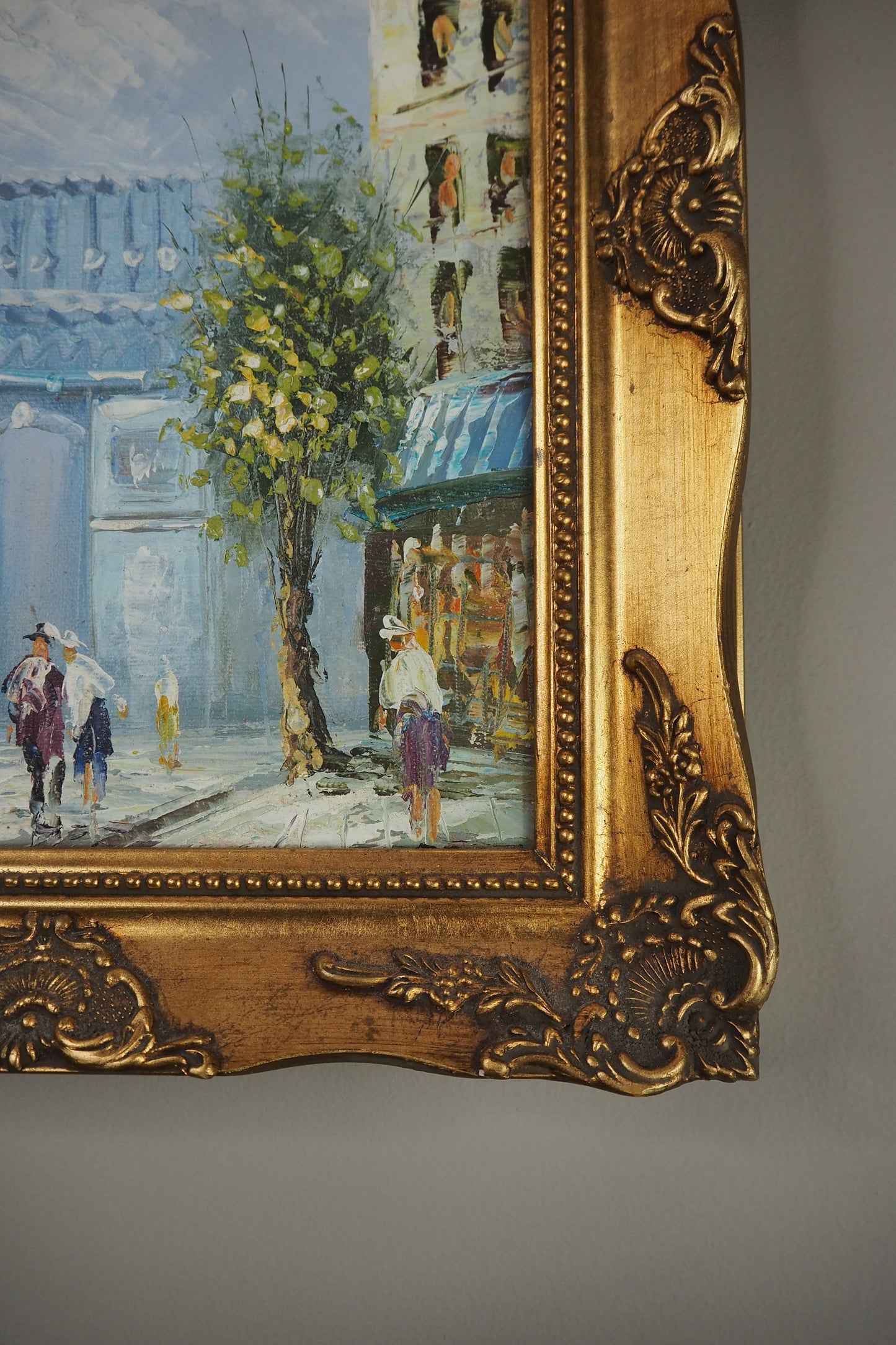 Paris Street Scene Impressionist  Oil Painting-Homage to Caroline Burnett