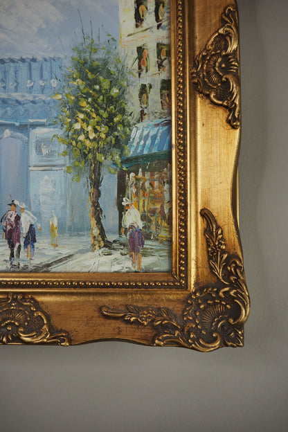 Paris Street Scene Impressionist  Oil Painting-Homage to Caroline Burnett