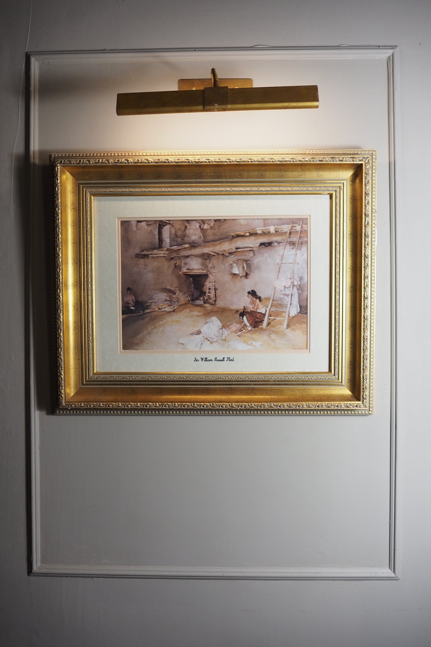 Sir William Russell Flint Print: Vintage Fine Art Reproduction in Ornate Gilt Frame