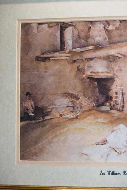 Sir William Russell Flint Print: Vintage Fine Art Reproduction in Ornate Gilt Frame