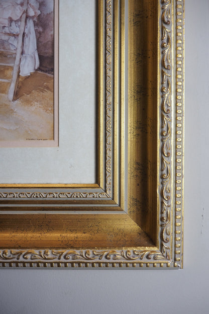Sir William Russell Flint Print: Vintage Fine Art Reproduction in Ornate Gilt Frame