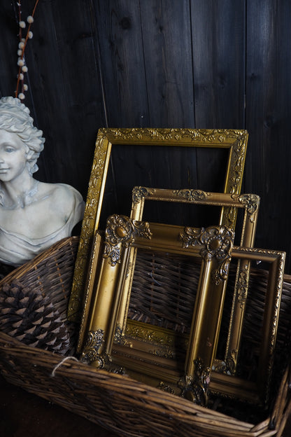 The Golden Grandeur – Antique Original European Ornate Gilt Small Frame Collection