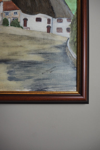 Where the Cottages Bloom - Original Oil Painting by N.G. Reynolds