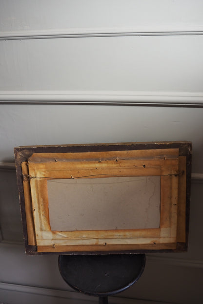 Antique Oil Painting River Landscape Signed R. Hully | Victorian Ornate Gold Gesso Frame