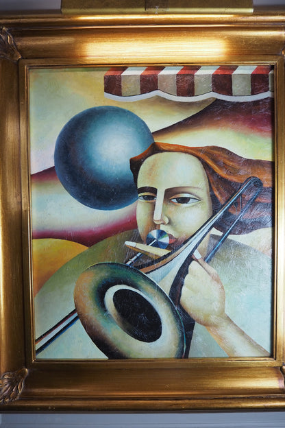 Art Deco Style Oil Painting - Homage to Fabio Hurtado's El Circo