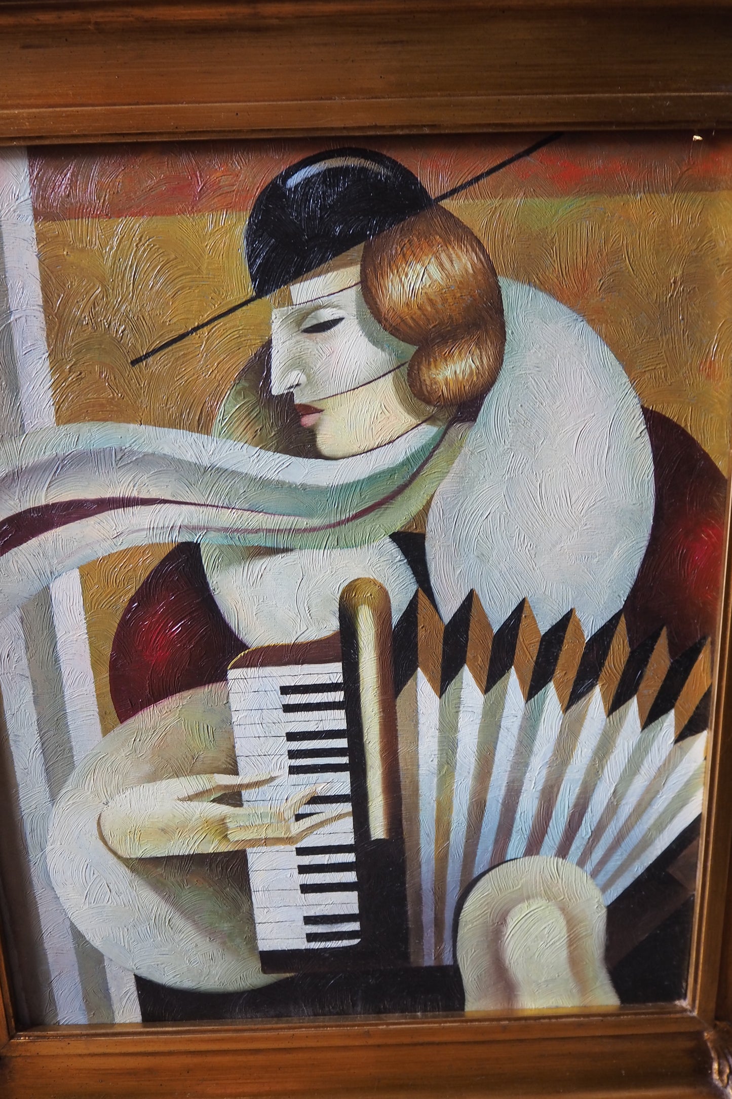 Art Deco Style Oil Painting - Homage to Fabio Hurtado's Blue tango" Oblivion