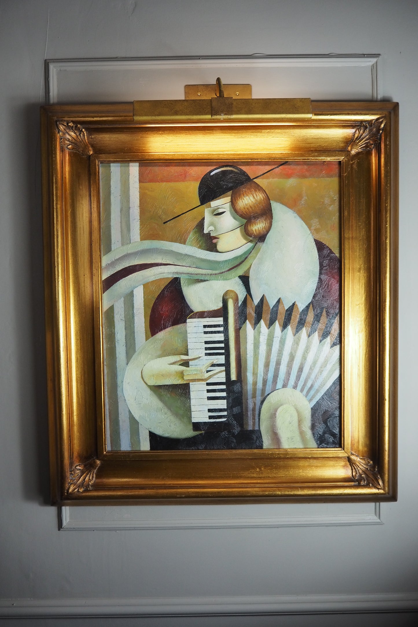 Art Deco Style Oil Painting - Homage to Fabio Hurtado's Blue tango" Oblivion