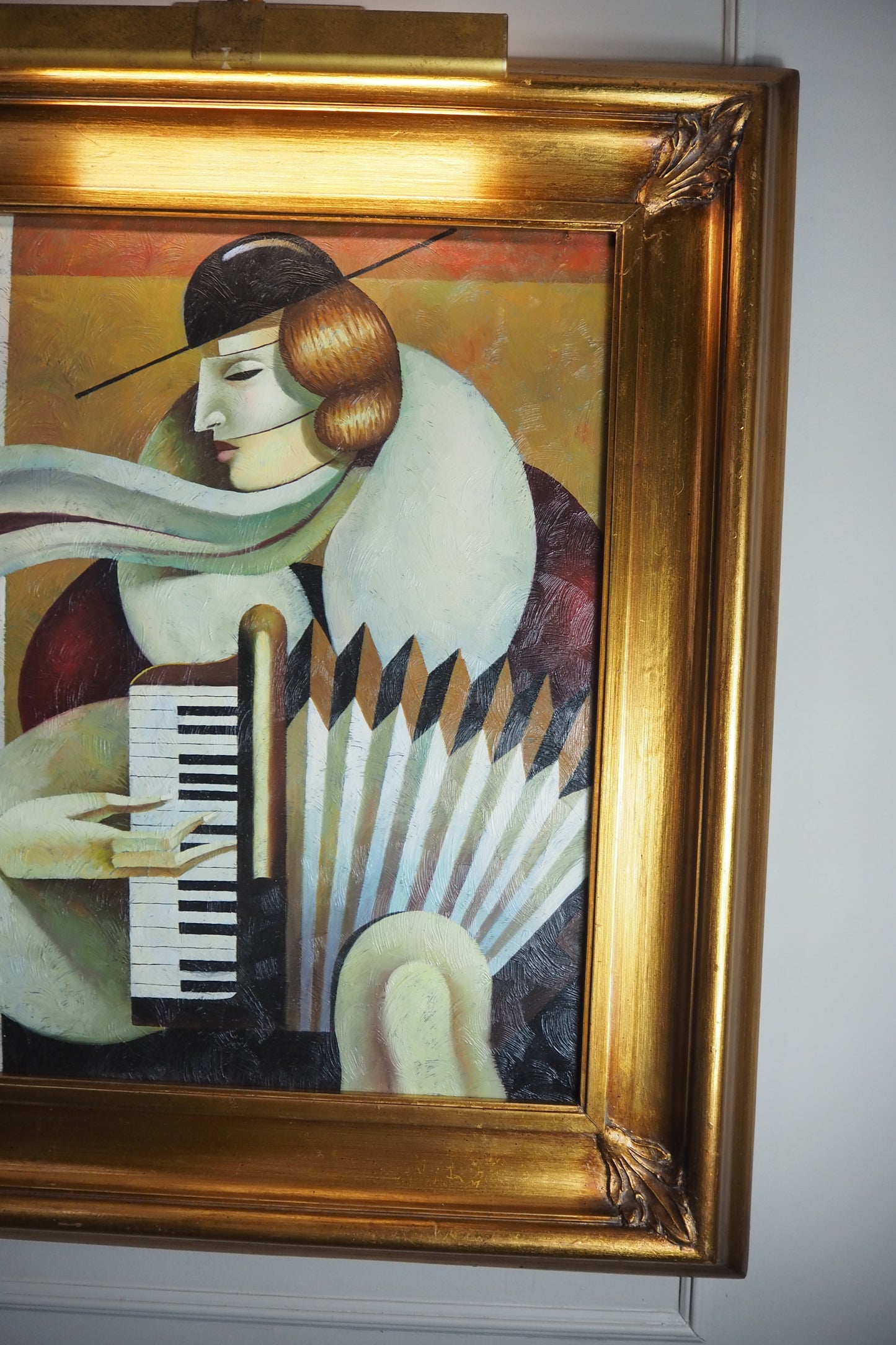Art Deco Style Oil Painting - Homage to Fabio Hurtado's Blue tango" Oblivion