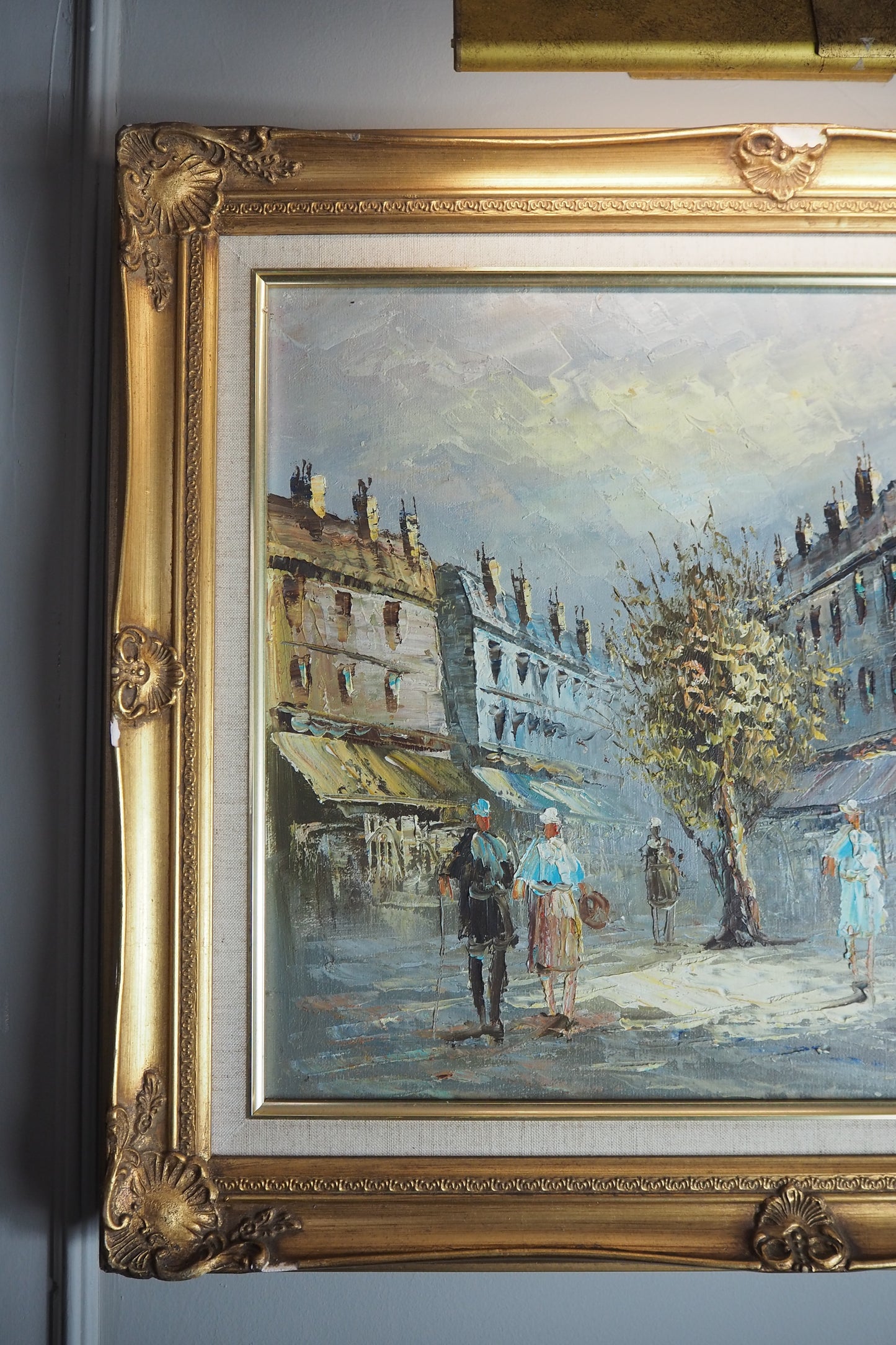 Homage to Caroline Burnett – Large Parisian Street Scene Oil on Canvas