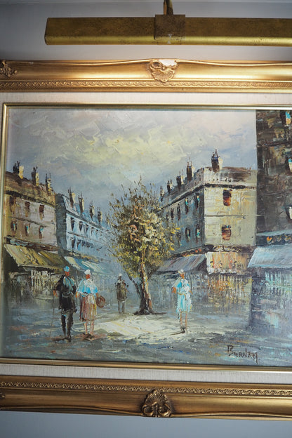 Homage to Caroline Burnett – Large Parisian Street Scene Oil on Canvas