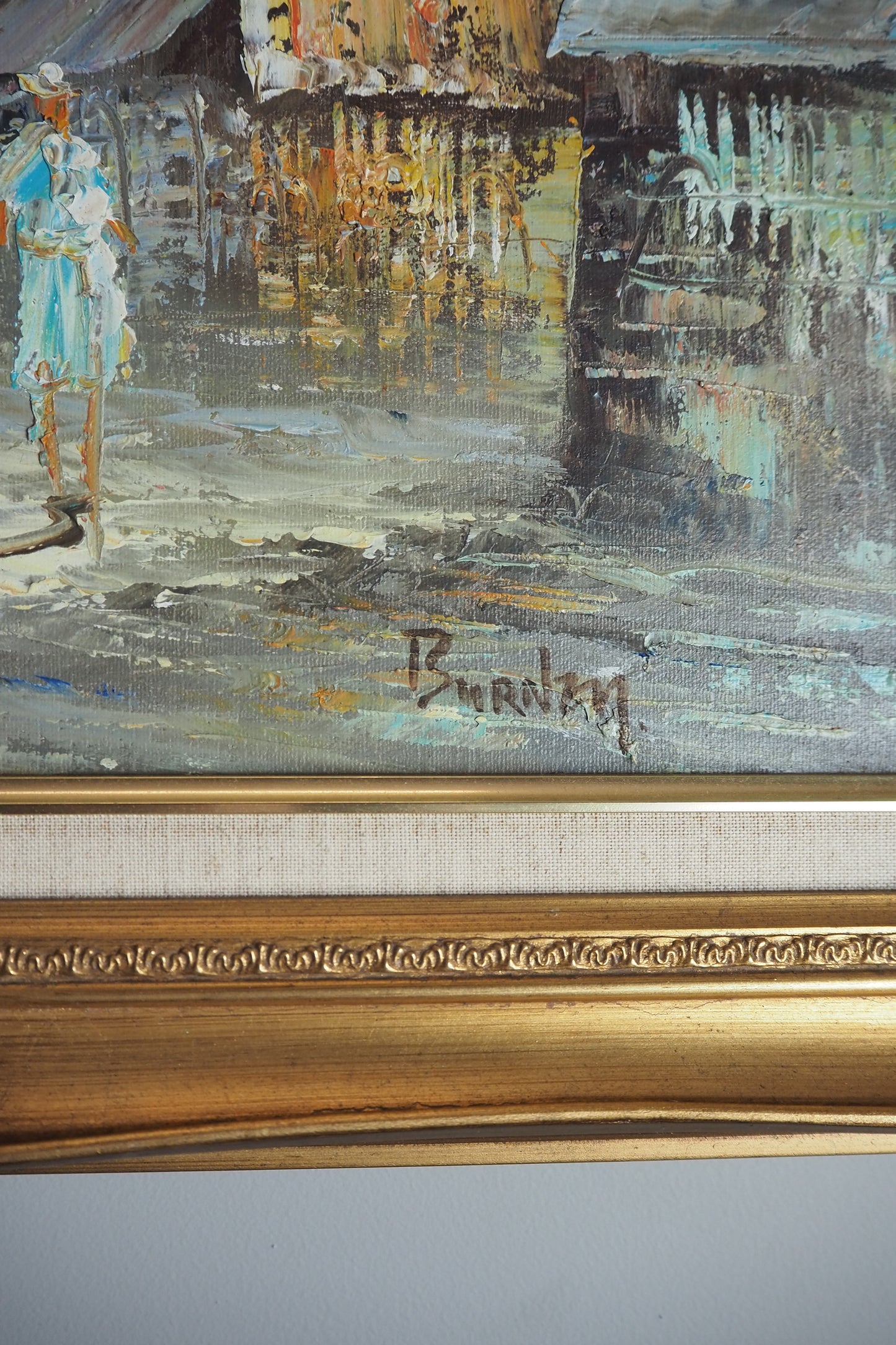 Homage to Caroline Burnett – Large Parisian Street Scene Oil on Canvas