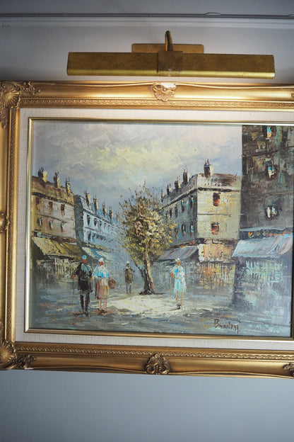 Homage to Caroline Burnett – Large Parisian Street Scene Oil on Canvas
