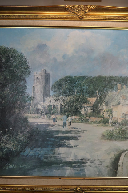 Vintage Framed Textured Art Print – Summer’s Day by Clive Madgwick