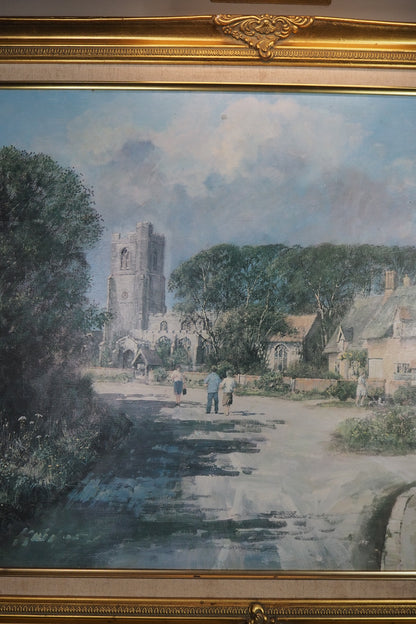 Vintage Framed Textured Art Print – Summer’s Day by Clive Madgwick