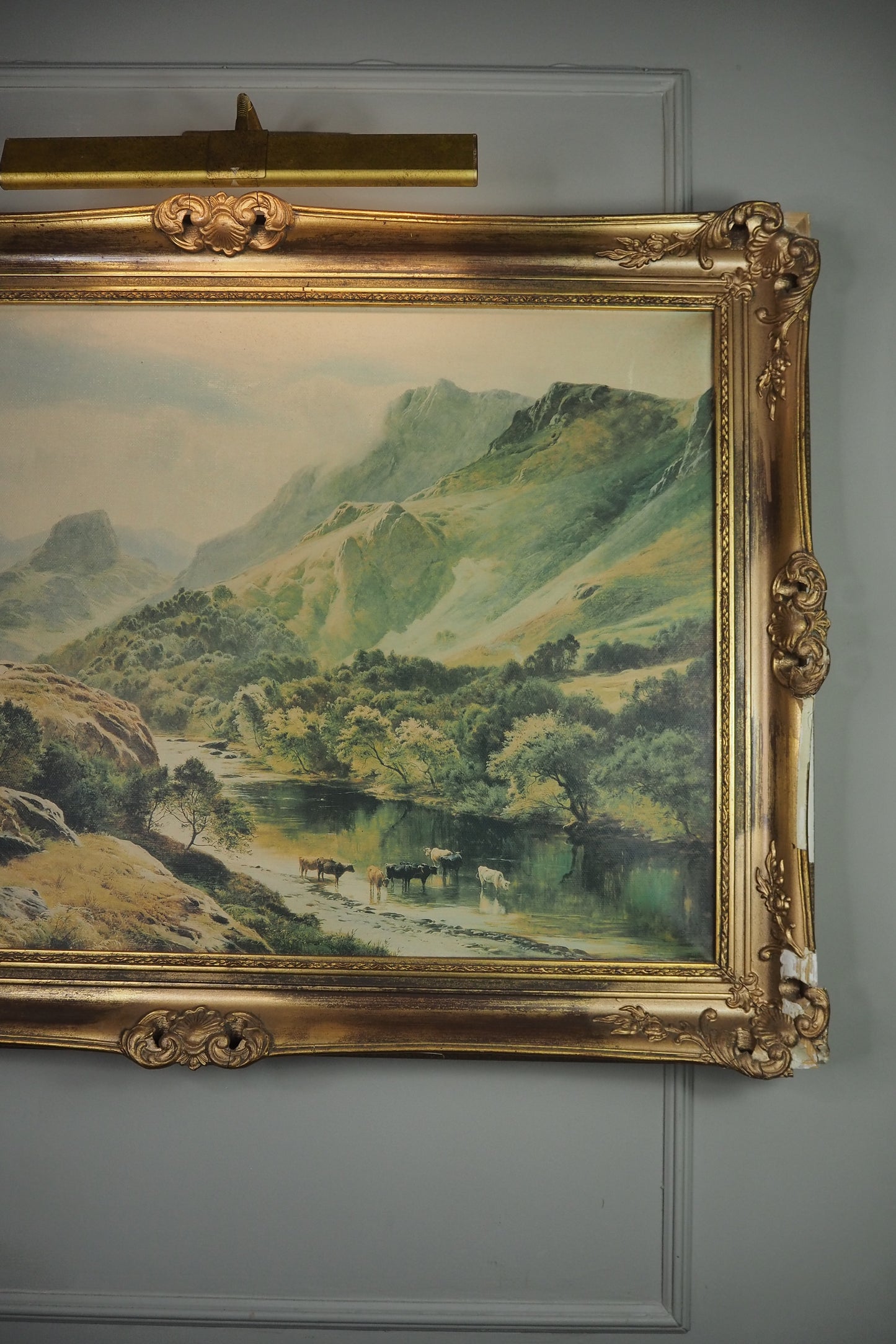 Sidney Richard Percy Cattle Watering Borrowdale Vintage Giclee Print Large