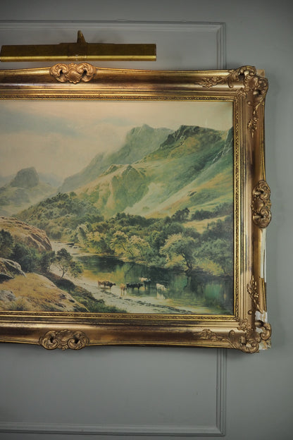 Sidney Richard Percy Cattle Watering Borrowdale Vintage Giclee Print Large