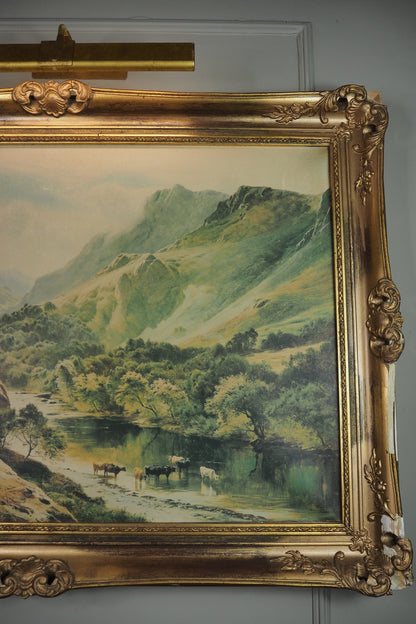 Sidney Richard Percy Cattle Watering Borrowdale Vintage Giclee Print Large