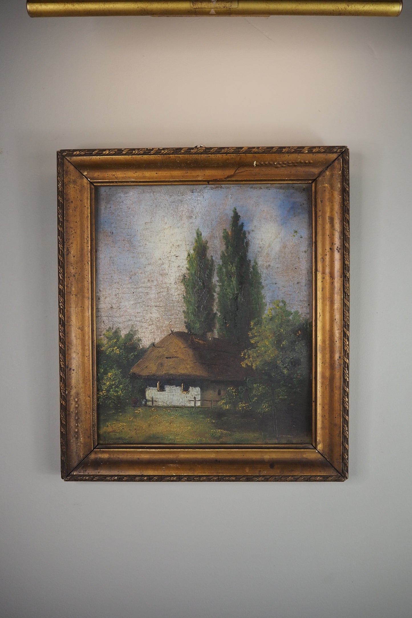 Original Signed Hungarian Oil Painting in Gilt Gold Frame