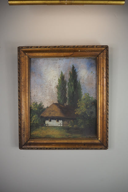 Original Signed Hungarian Oil Painting in Gilt Gold Frame