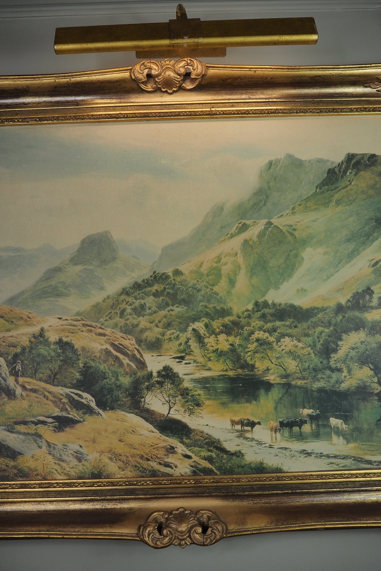 Sidney Richard Percy Cattle Watering Borrowdale Vintage Giclee Print Large