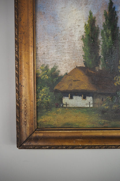 Original Signed Hungarian Oil Painting in Gilt Gold Frame