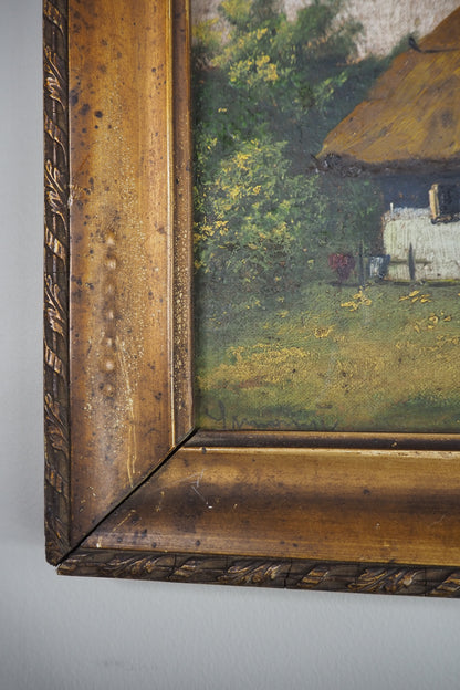 Original Signed Hungarian Oil Painting in Gilt Gold Frame