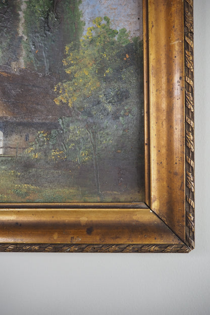 Original Signed Hungarian Oil Painting in Gilt Gold Frame
