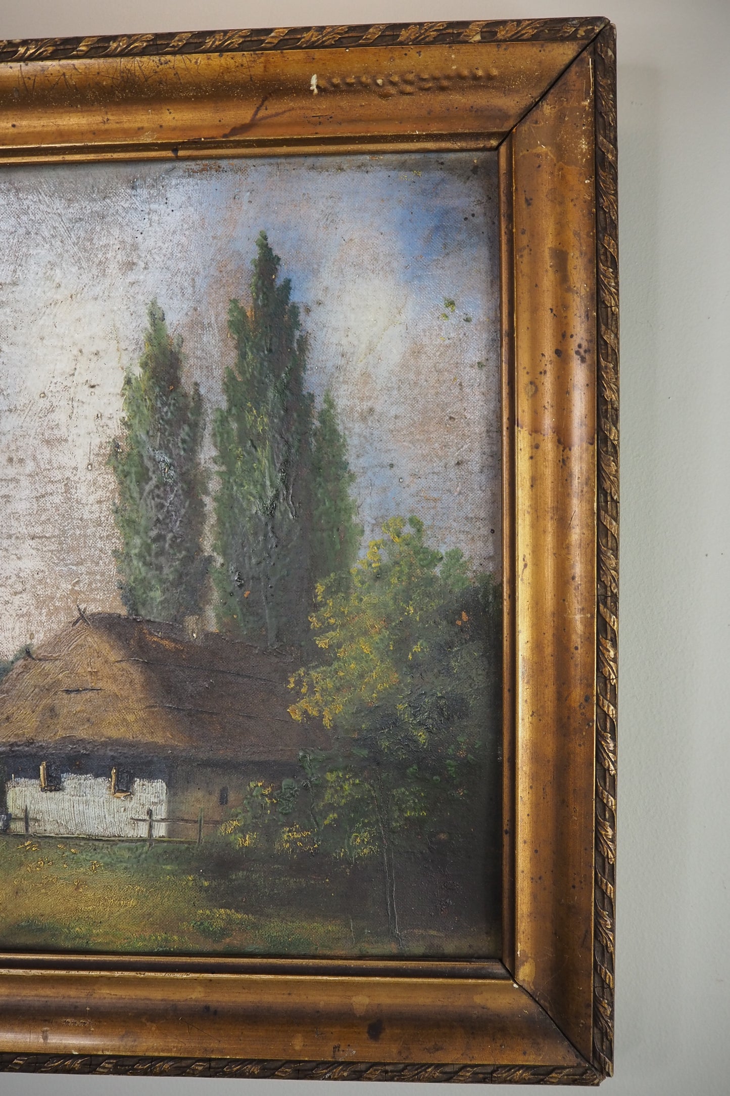 Original Signed Hungarian Oil Painting in Gilt Gold Frame
