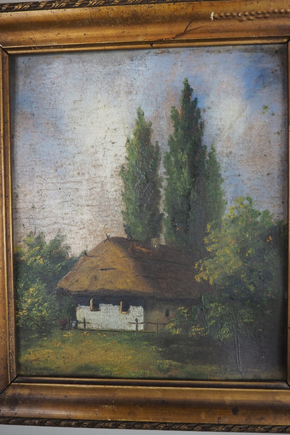 Original Signed Hungarian Oil Painting in Gilt Gold Frame