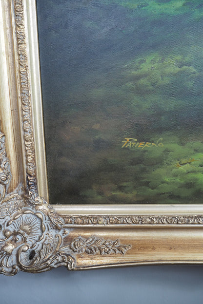 The Pink Boy After Thomas Gainsborough -  Signed Large Portrait Oil Painting by Patierno