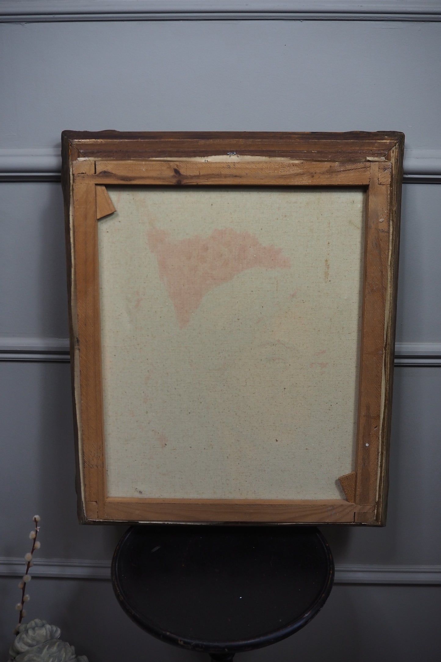 Vintage Portrait Oil Painting by Joan in Ornate in Chippendale Gold Frame