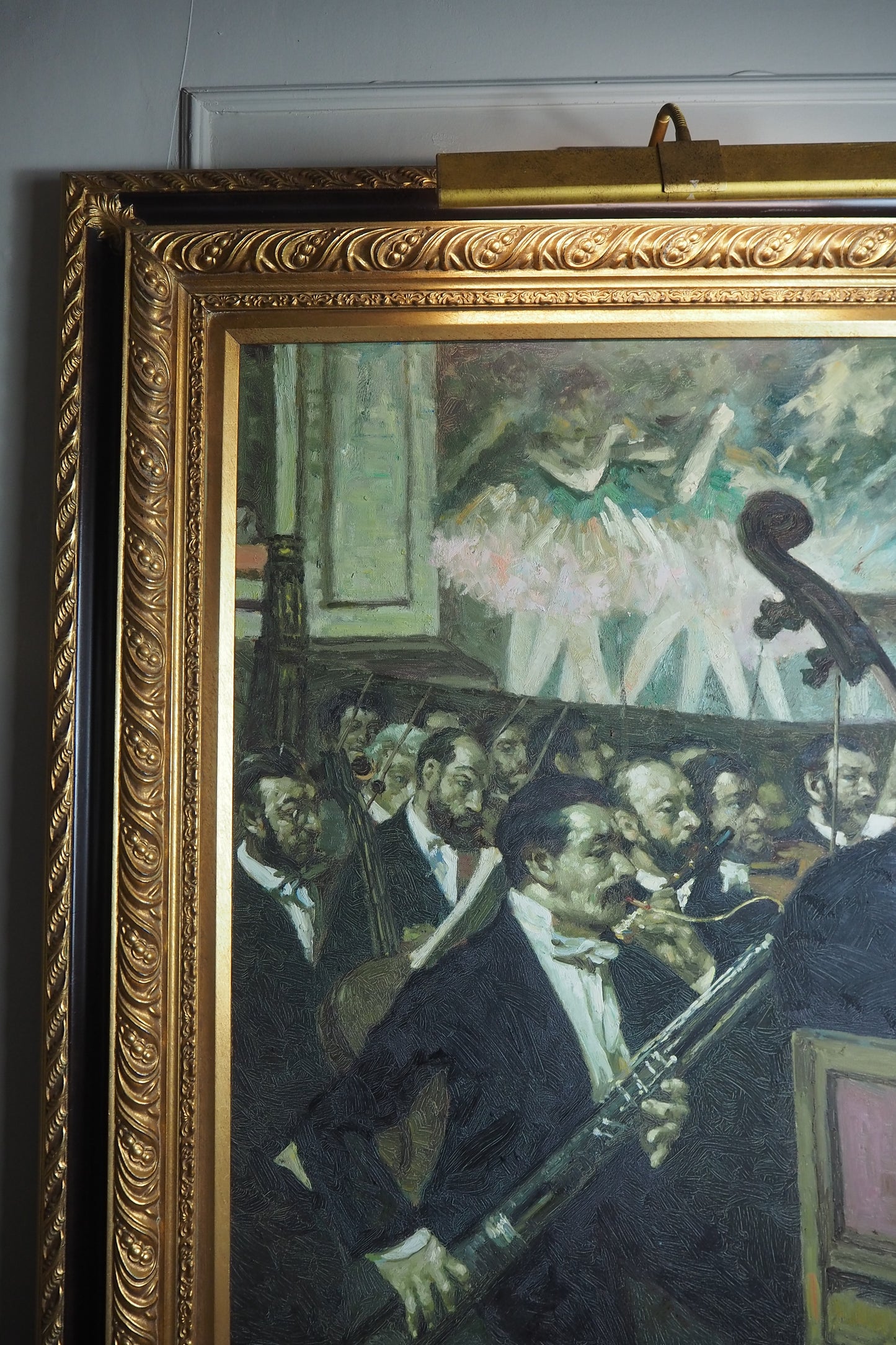 The Orchestra at the Opera by Edgar Degas - Homage Large Oil painting by M.Jacob