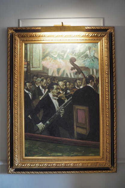 The Orchestra at the Opera by Edgar Degas - Homage Large Oil painting by M.Jacob