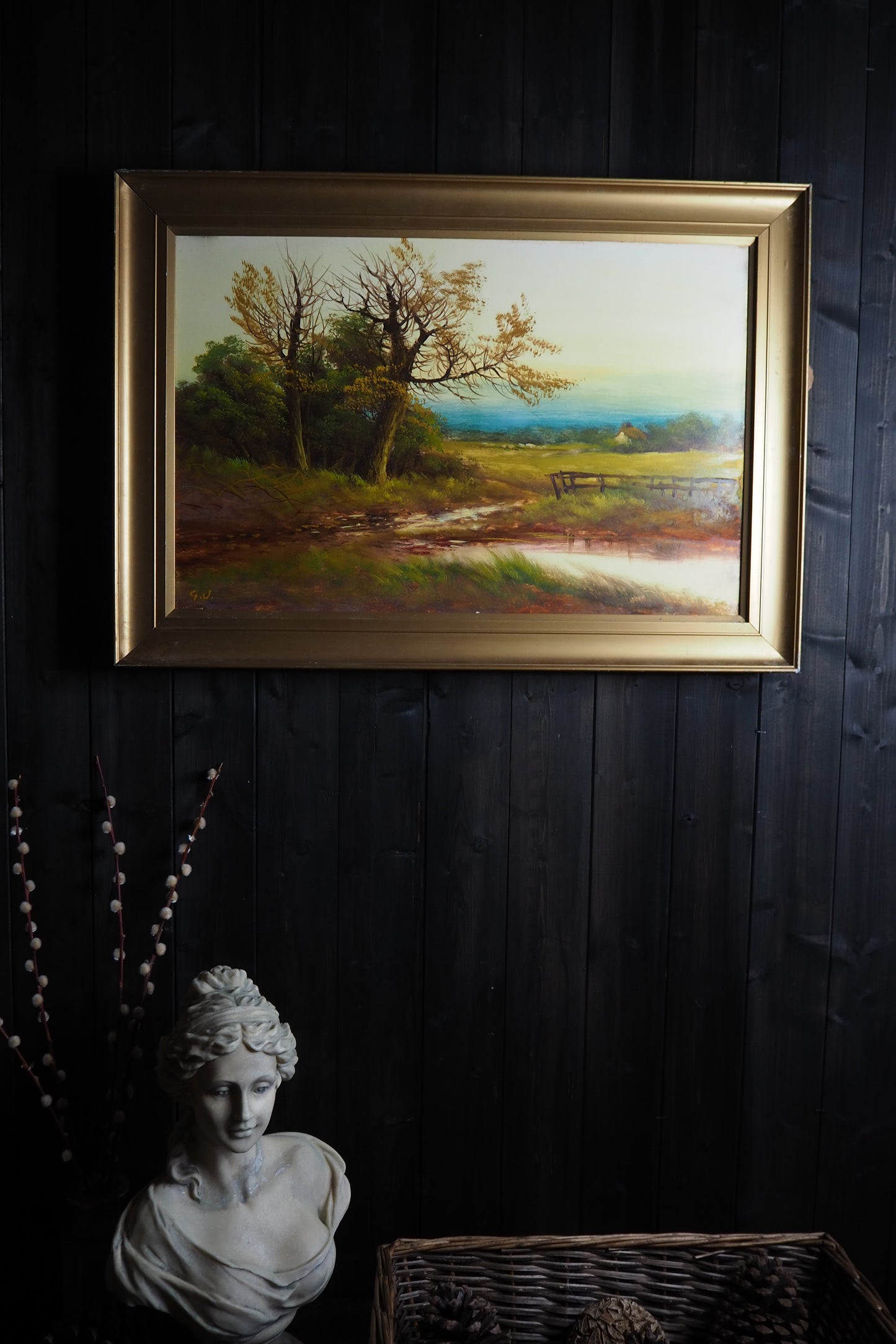 Antique Oil Painting – Signed G.J. (c. 1930–1940) 69 x 49 cm
