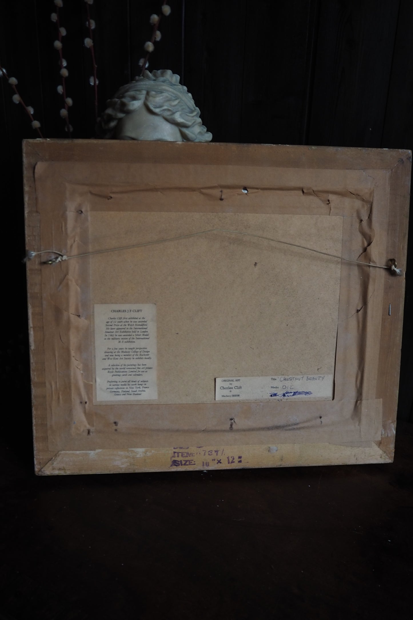 Charles Clift Original Oil Painting Landscape Farm Horse Antique Gold Ornate Frame