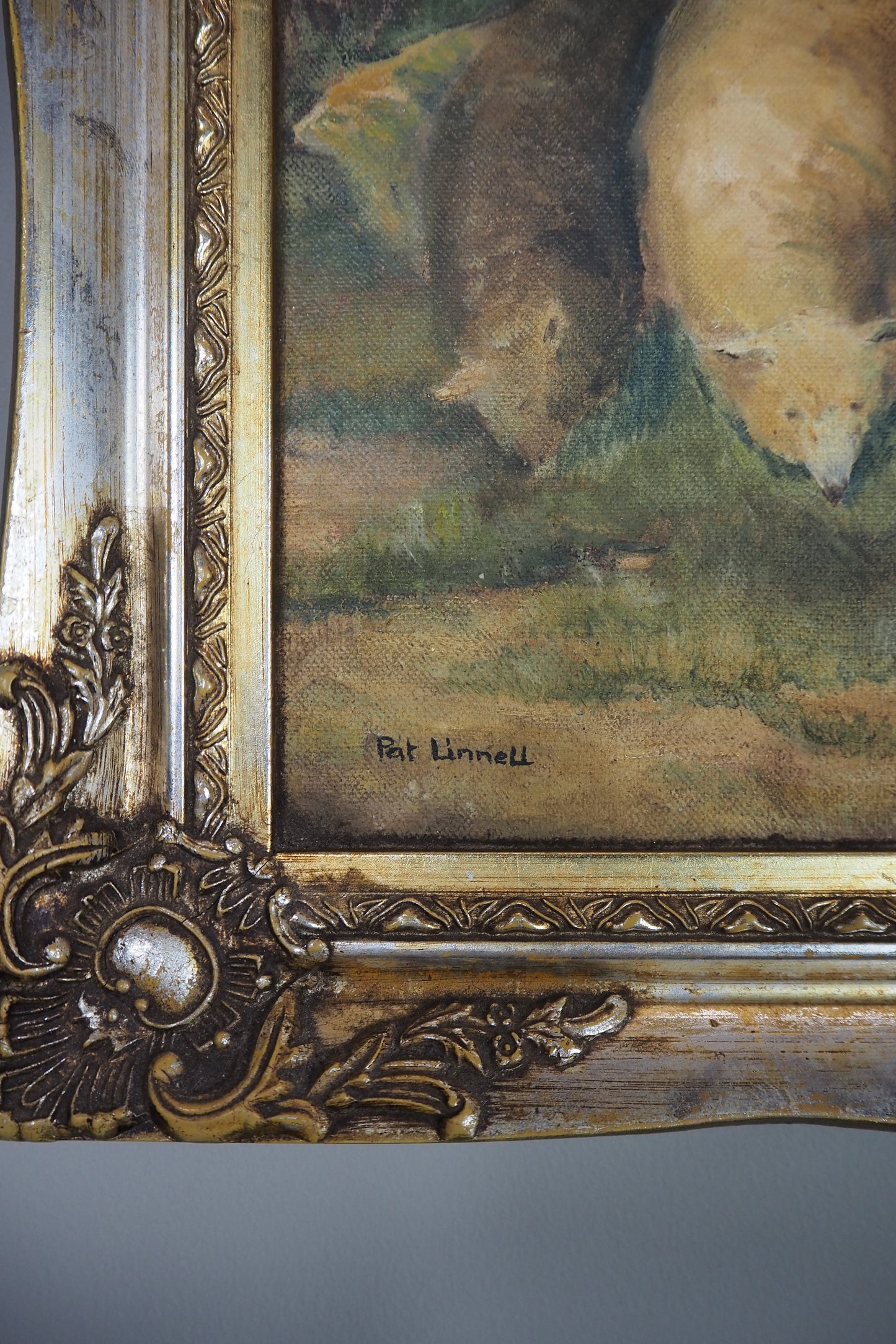 Vintage Oil Painting “Shepherd Boy Playing a Flute” Signed Pat Linnell | c.1937–40