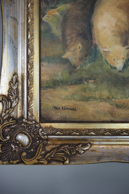 Vintage Oil Painting “Shepherd Boy Playing a Flute” Signed Pat Linnell | c.1937–40
