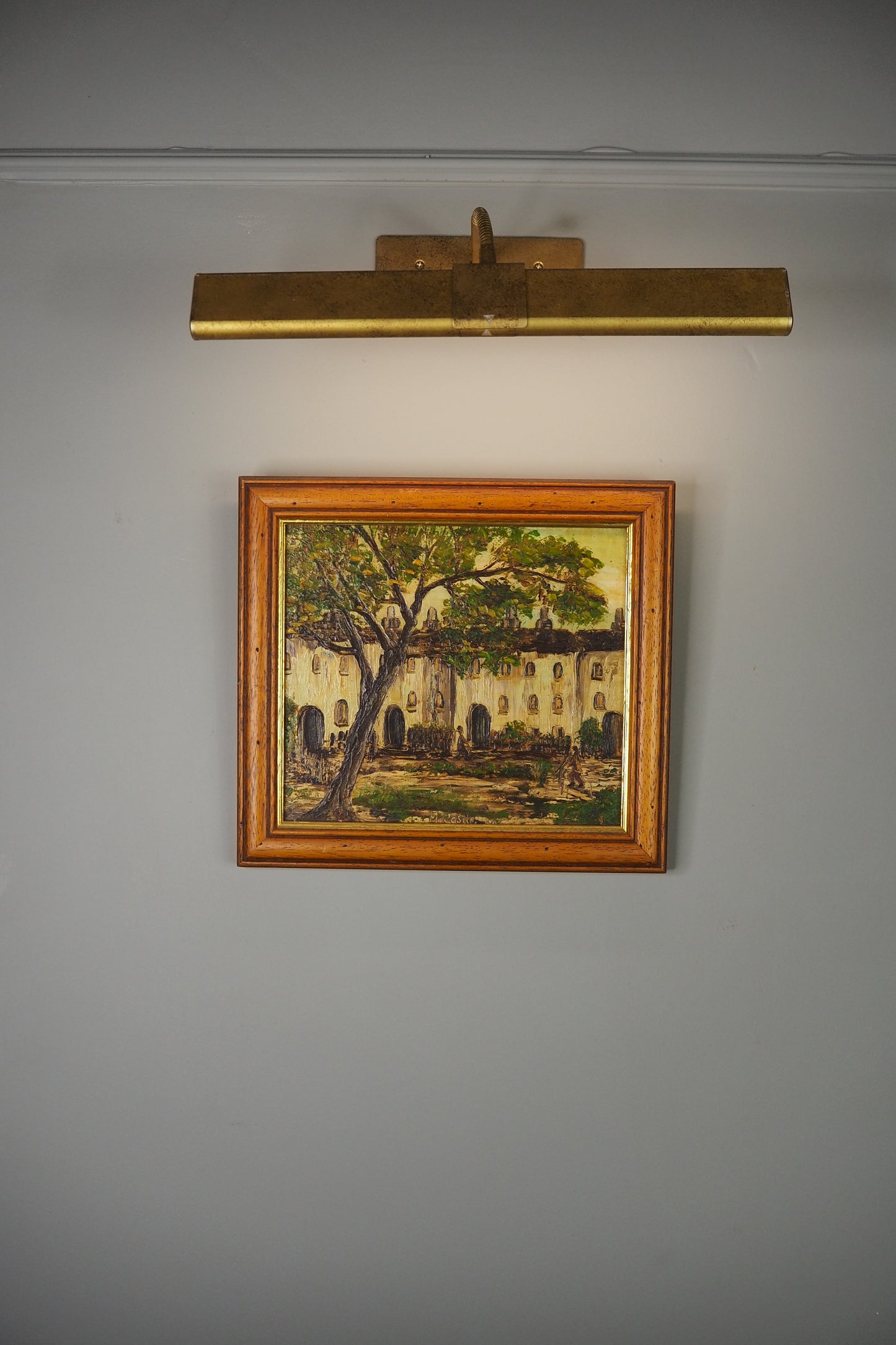 Spanish Oil Painting M. Castle Original Vintage Impressionist Landscape