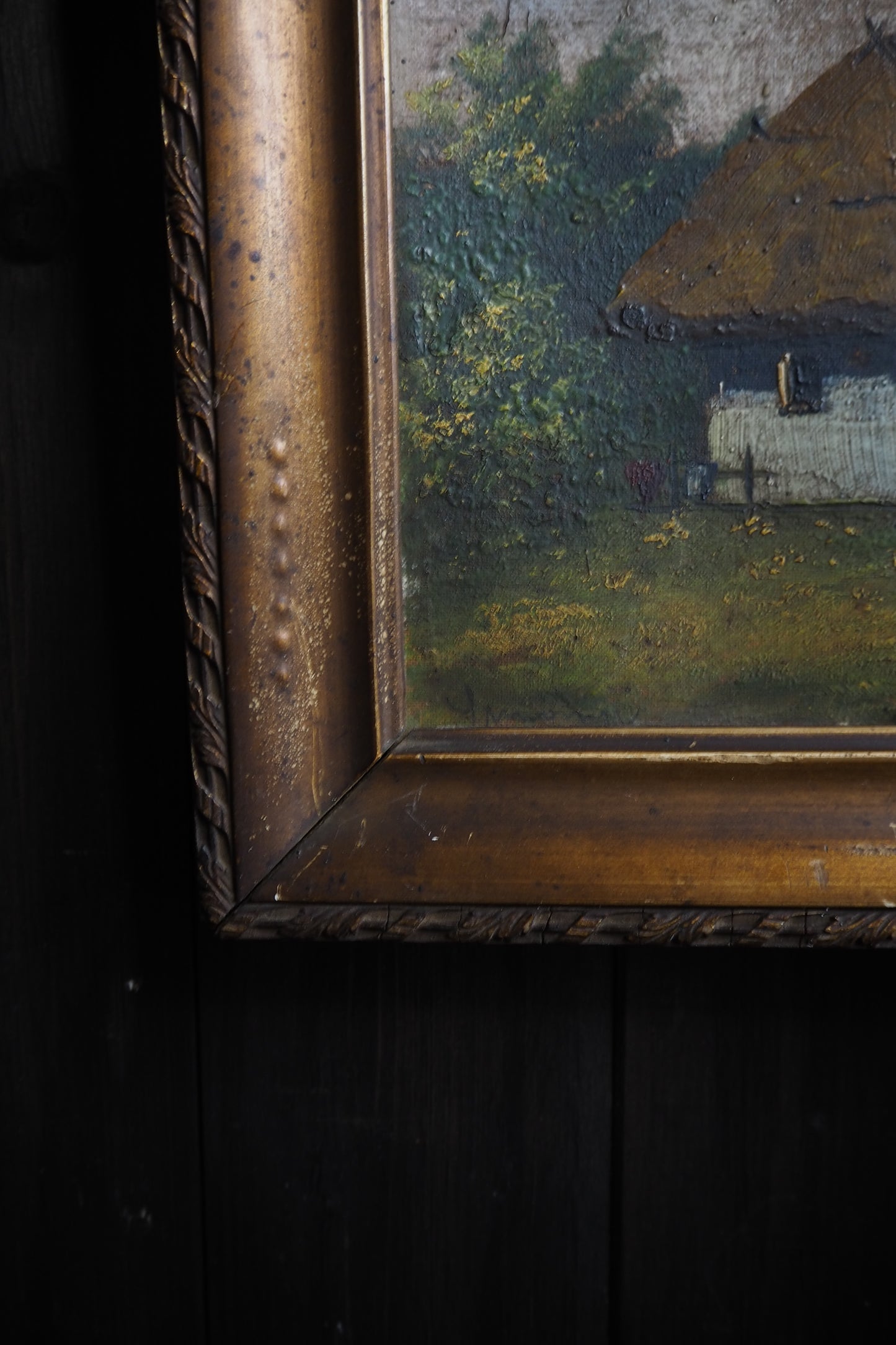 Original Signed Hungarian Oil Painting in Gilt Gold Frame