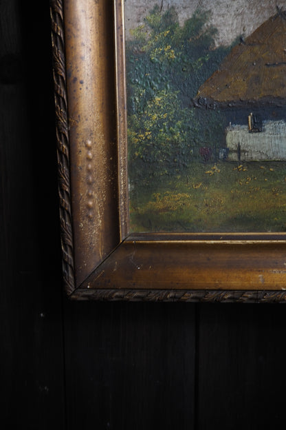Original Signed Hungarian Oil Painting in Gilt Gold Frame