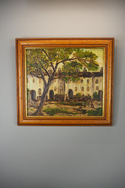 Spanish Oil Painting M. Castle Original Vintage Impressionist Landscape