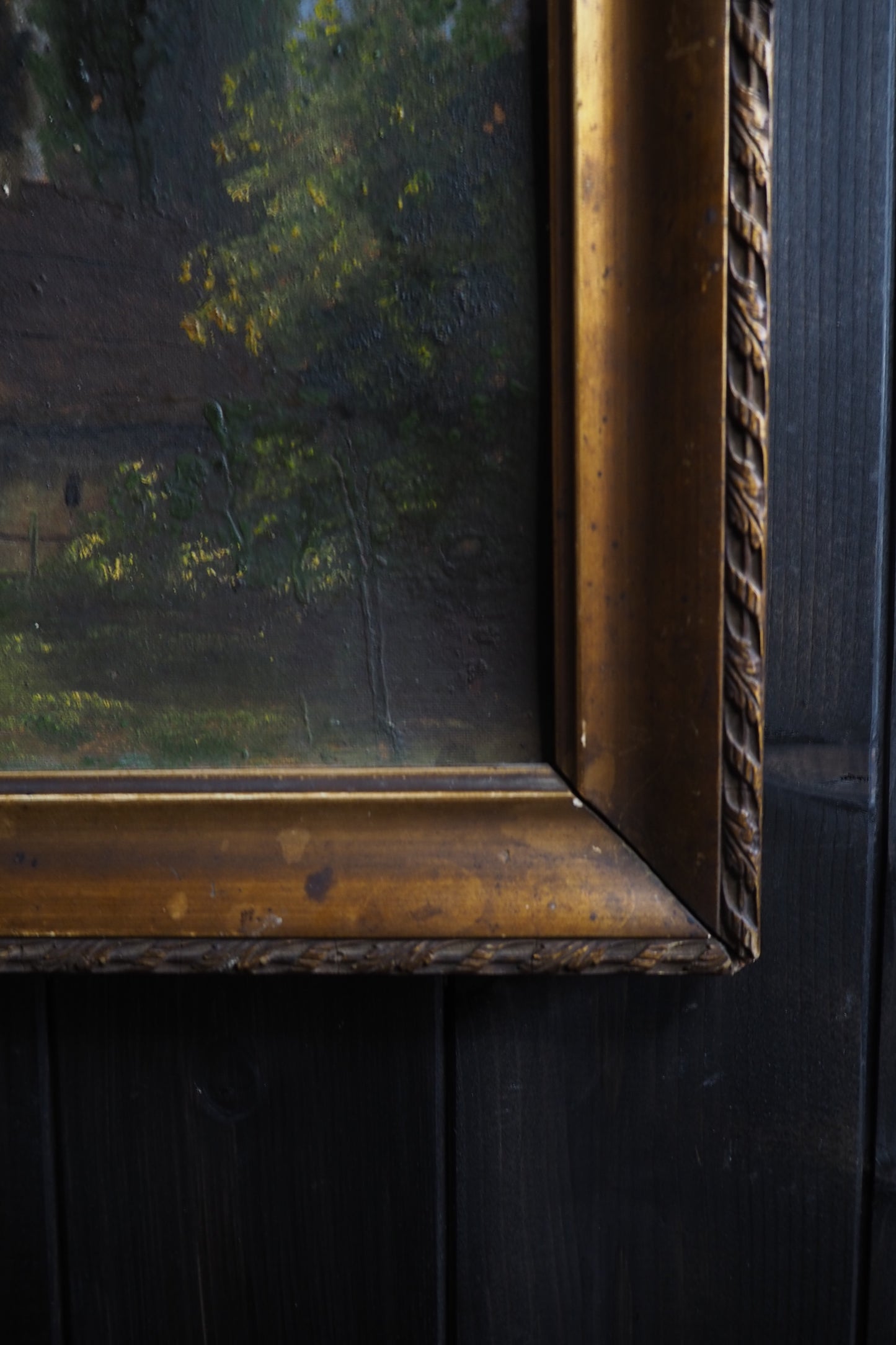 Original Signed Hungarian Oil Painting in Gilt Gold Frame