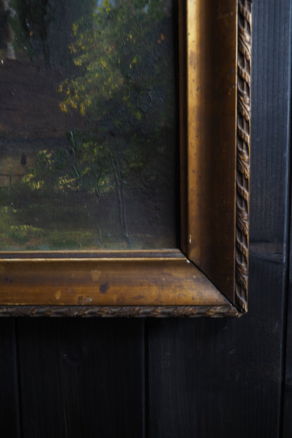 Original Signed Hungarian Oil Painting in Gilt Gold Frame