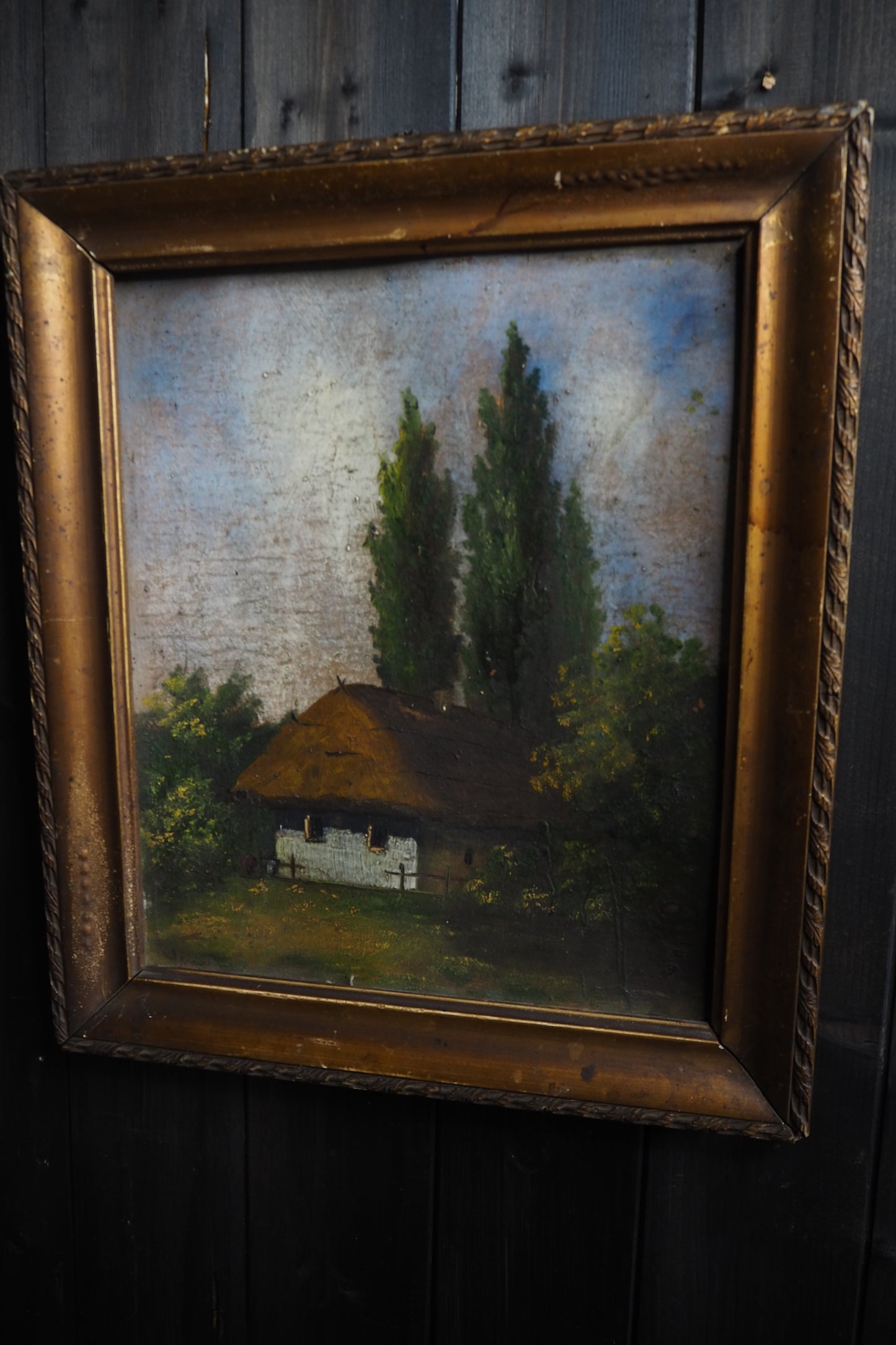 Original Signed Hungarian Oil Painting in Gilt Gold Frame