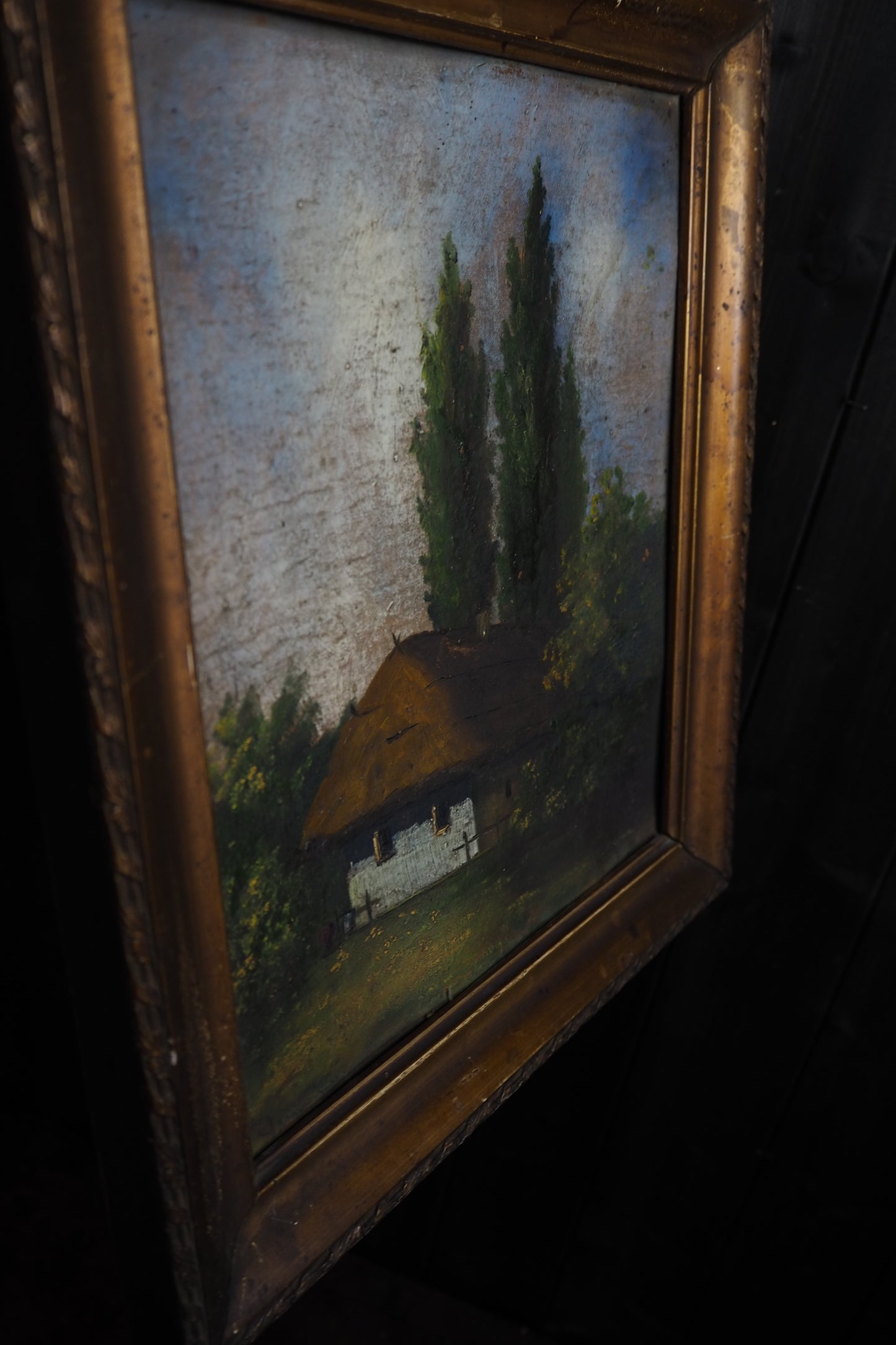 Original Signed Hungarian Oil Painting in Gilt Gold Frame