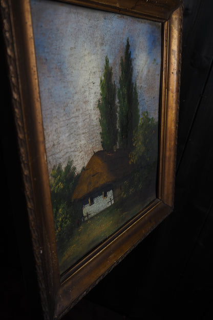 Original Signed Hungarian Oil Painting in Gilt Gold Frame