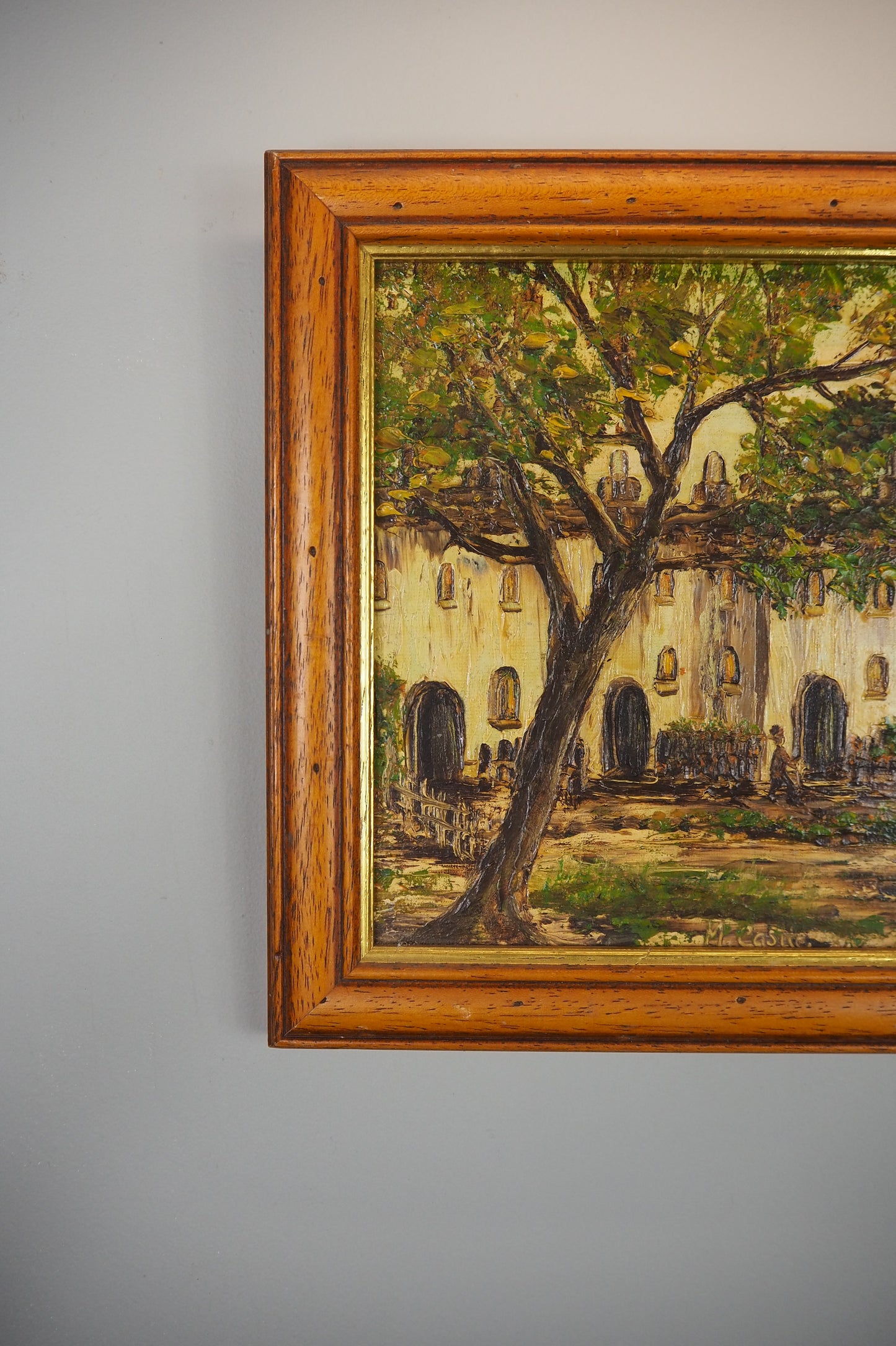 Spanish Oil Painting M. Castle Original Vintage Impressionist Landscape