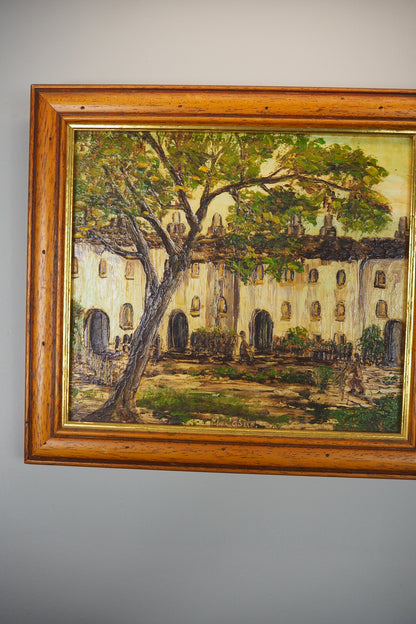 Spanish Oil Painting M. Castle Original Vintage Impressionist Landscape
