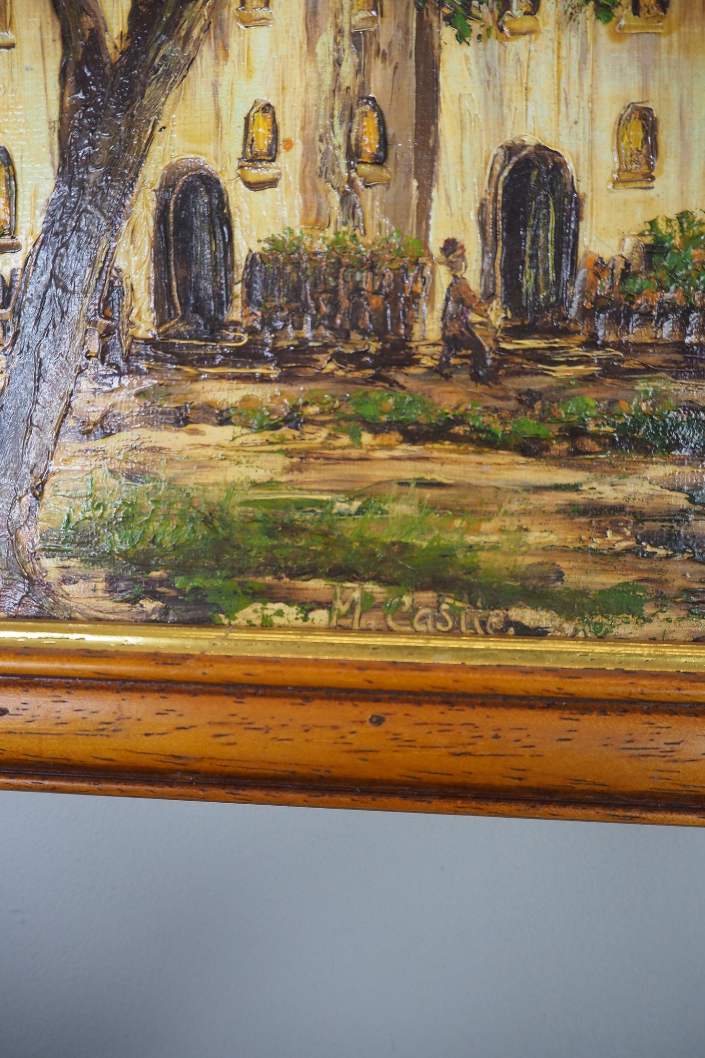 Spanish Oil Painting M. Castle Original Vintage Impressionist Landscape